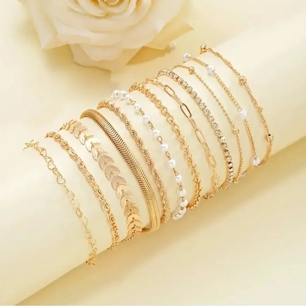 Elegant Gold Bracelet Set